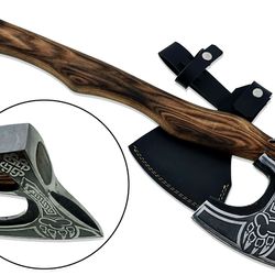 custom hand made carbon steel viking hatchet tomahawk axe ash wood handle