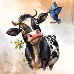 funny cow sublimation clipart bundle