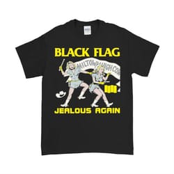 black flag t shirt jealous again shirt vintage 80's band merchandise henry rollins raymond pettibon retro unisex hardcor