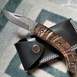 Custom Hand Made Carbon Steel Blade Every Day Carry Pocket Folding Knife