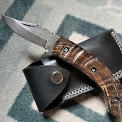 custom hand made carbon steel blade every day carry pocket folding knife