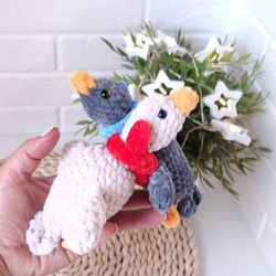 Crochet PATTERN Goose keychain, Baby shower, Amigurumi tutorial, Duck Amigurumi, Crochet goose pattern, crochet duck