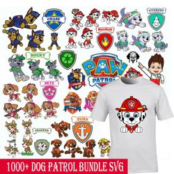 paw patrol bundle svg , silhouette svg fies