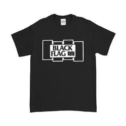 black flag t shirt logo shirt henry rollins band merchandise raymond pettibon vintage 80's style unisex hardcore punk te
