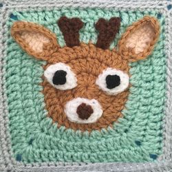 Deer Granny Square Crochet Pattern