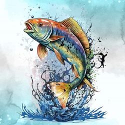 jumping fish sublimation clipart bundle