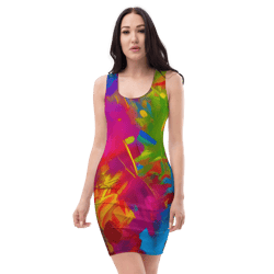 all over printed women cut and hand sewn made especially bodycon dress fitted dresses sleeveless sexy party wear
