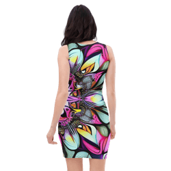 all over printed women cut and hand sewn made especially bodycon dress fitted dresses sleeveless sexy party wear