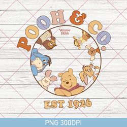 disney pooh and co est 1926 png, winnie the pooh characters group png, pooh bear and friends png, disney family vacation
