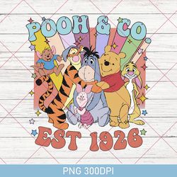 retro pooh & co est 1926 png, vintage pooh and co png, disneyland pooh bear png, winnie the pooh png, disney family png