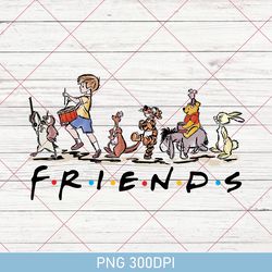 lovely disney winnie the pooh bear and friends png, happy winnie and tire friends png, disney friends lover gift png