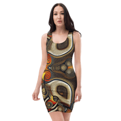 all over printed women cut and hand sewn made especially bodycon dress fitted dresses sleeveless sexy party wear