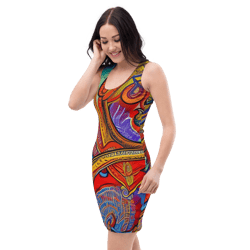 all over printed women cut and hand sewn made especially bodycon dress fitted dresses sleeveless sexy party wear