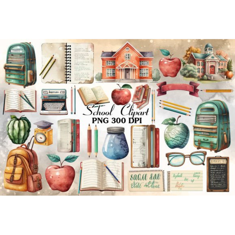 Retro-School-Watercolor-Clipart-Bundle-Graphics-67922856-1-1-580x387.jpg