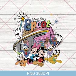 disney epcot png, vintage epcot 1982 png, vintage disney png, mickey and friends, epcot trip png, disney family 300dpi