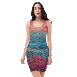 all over printed women cut and hand sewn made especially bodycon dress fitted dresses sleeveless sexy party wear