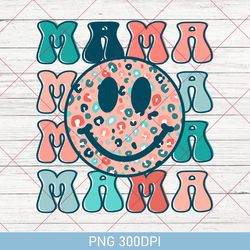 leopard mama png, retro smiley mama png, mom png, new mom gift, mother day png, smiley face png, mama gift mother png