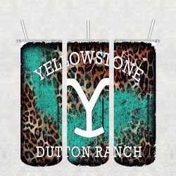 yellowstone dutton ranch leopard tumbler sublimation designs  ,  silhouette svg fies