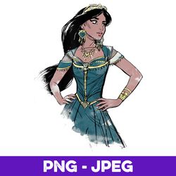 disney aladdin live action jasmine pose sketch