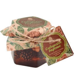 Jam "Sibirskoe" from pine cones with pine nuts, natural herbs and cones of the forests of the Siberian taiga, 100 g