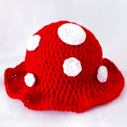 mushroom hat, crochet bucket hat, bucket hat, mushroom bucket hat, mushroom