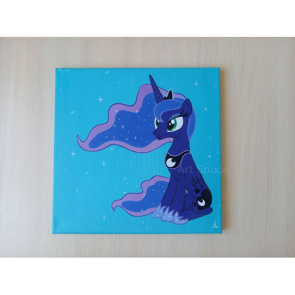 My Little Pony-Princess Luna-Pony-Friendship Is Magic -MLP-blue-acrylic painting-on canvas-cartoon-3.jpg