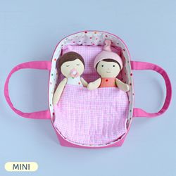 2 PDF Mini Baby Doll and Sleeping Basket for Mini Doll Sewing Patterns Bundle
