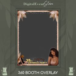 360 Overlay Birthday Photobooth Boho Videobooth Custom Template 360 BDay Beige Happy Bday Touchpix Overlay Selfi 360
