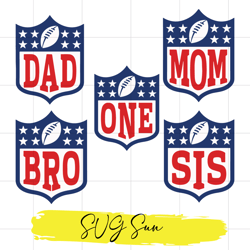 football family svg bundle, sport svg, football lover gift, family sport svg, first birthday svg