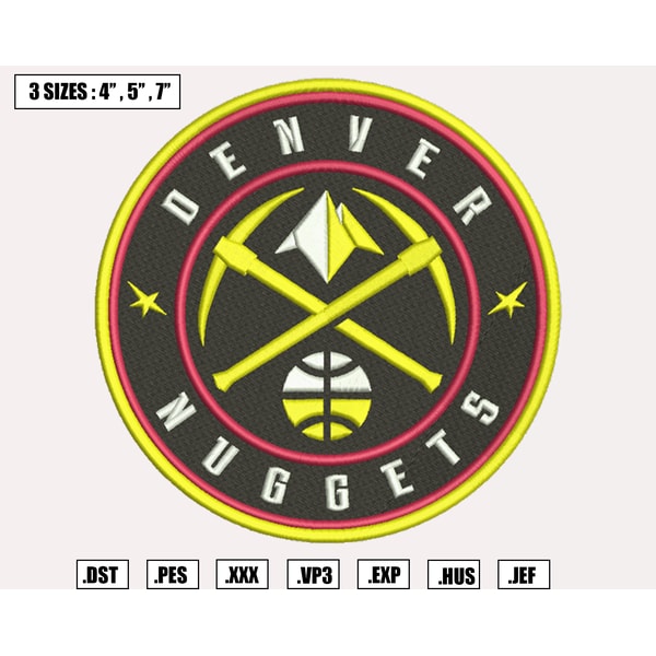 Denver Nuggets Embroidery Designs, NBA Logo Embroidery Files - Inspire ...