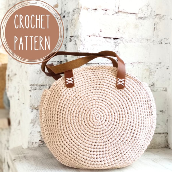 Chest Rounded Bag Pattern Crochet Bag Pattern PDF, Round bag DIY, Beach Bag, Shopping | Inspire ...