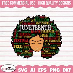 afro black women freedom 1865 svg, juneteenth svg, black history svg, juneteenth 1865 svg, 1865 svg, freeish svg