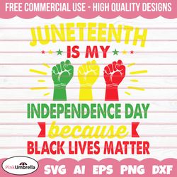 juneteenth is my independence day because svg, black history svg, juneteenth 1865 svg, 1865 svg, freeish svg, black hist
