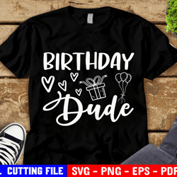 Birthday Dude Svg, Birthday Boy Svg, Birthday Party Svg, Birthday Hat Svg, Birthday Boy Shirt Svg Cut Files For Cricut