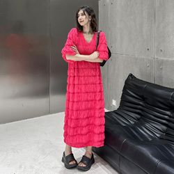 summer new fashion straight skirt french v-neck dress for women
