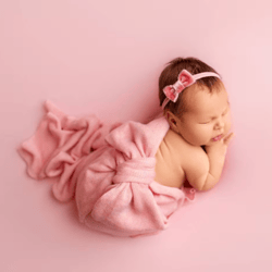 Pink wrap newborn props, accessories for children's photo, knitted extra long wrap, set props for newborn girl