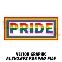 the 6 color pride flag in frame svg vector graphics ai.eps.png.svg.pdf files download digital sublimation files