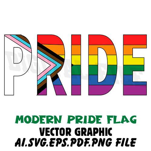 THE MODERN PRIDE FLAG Vector Digital File Ai.EPS.PDF.SVG,PNG Sublimation Download File