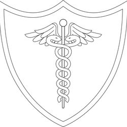 caduceus shield medical healthcare symbol vector file for laser engraving, cnc router, cutting, engraving, cricut, vinyl