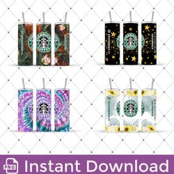 Starbucks 20 oz Skinny Tumbler Sublimation Design Template - Straight and Warped Design Leopard Pattern - PNG tumblers