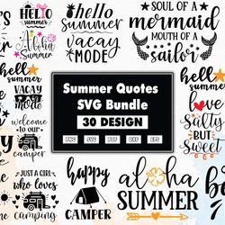 free summer quotes svg bundle, summe