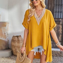 v-neck short-sleeved top