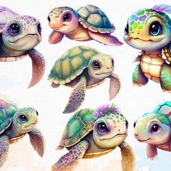 cute turtle sublimation clipart