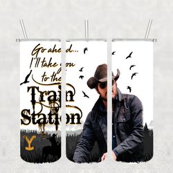 yellowstone train station tumbler png, silhouette svg fies