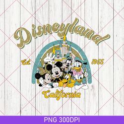 retro disneyland est 1955 california png, disneyland 1955 png, mickey and friends, vintage disneyland png, disneyland