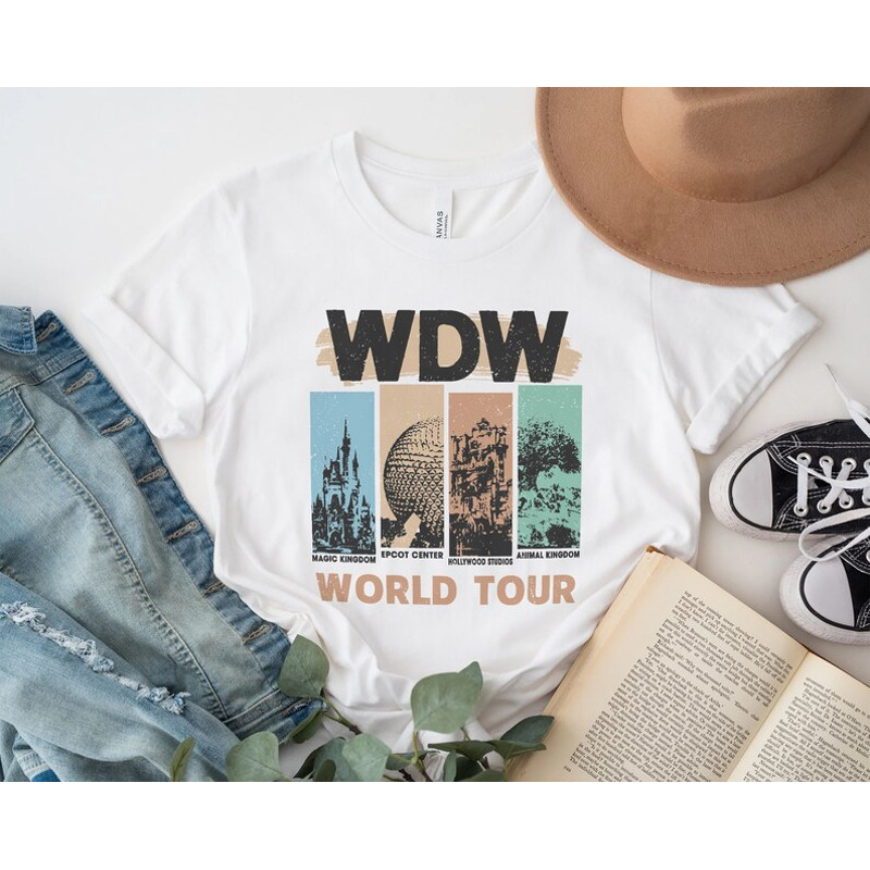 Retro WDW World Tour Shirt, Disney World T-shirt, Disney Vacation Shirt, Matching Disney Shirt, Disneyland Trip Shirt