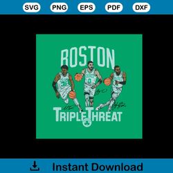 Celtics Triple Threat Smart Tatum Brown SVG Cutting Files