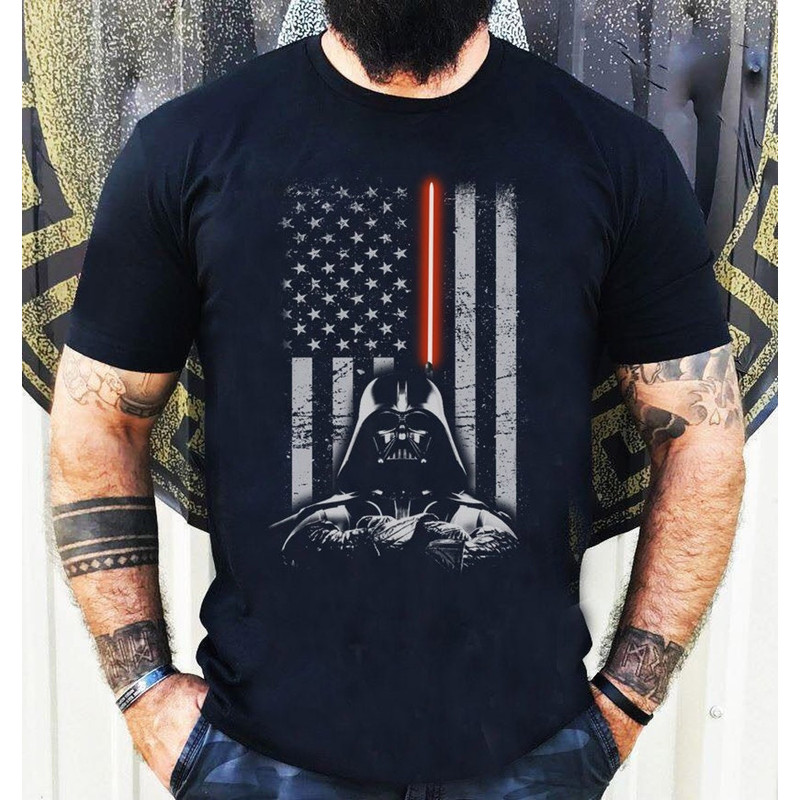 Star Wars Flag Shirt, Darth Vader Dad T-shirt, Galaxy's Edge Shirt, Force Awakens Jedi Shirt, Lightsaber T-shirt