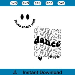Groovy Dance Mom Proud Dance Mom SVG Graphic Designs Files
