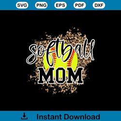 Mom On Cheetah Softball Mom Best Svg Cutting Digital Files